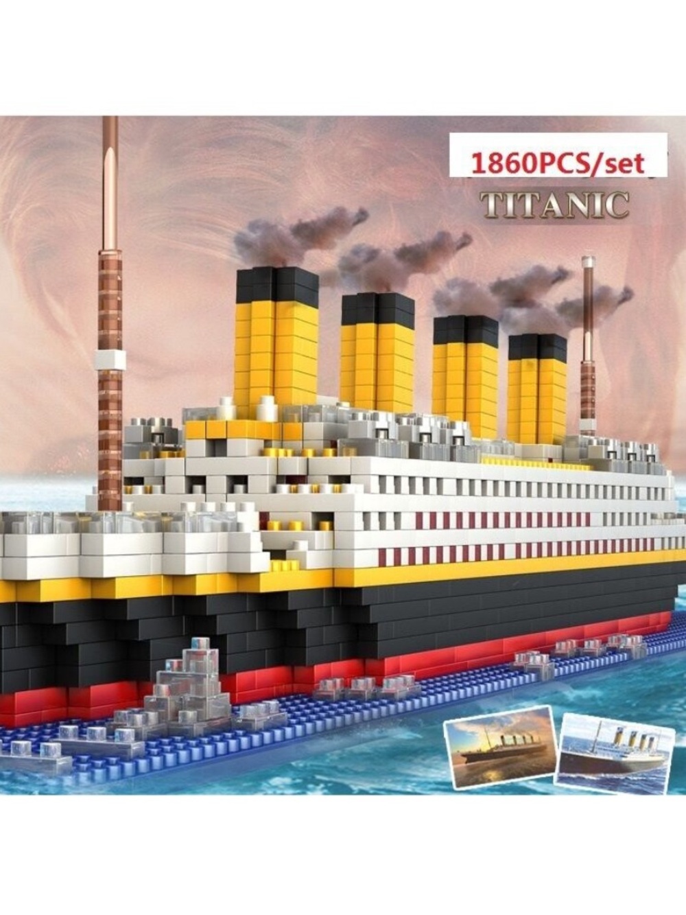 Titanic Building Blocks Ship Model 1860 pieces for ages 14+ NEW